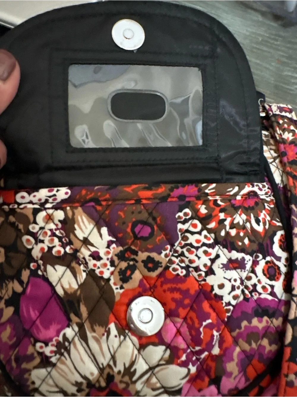 Vera Bradley Floral Quilted Crossbody in Purple, Pink & Brown